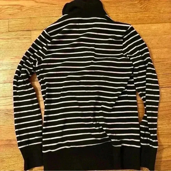 Banana Republic Black White Striped Shirt Women S - Picture 2 of 9